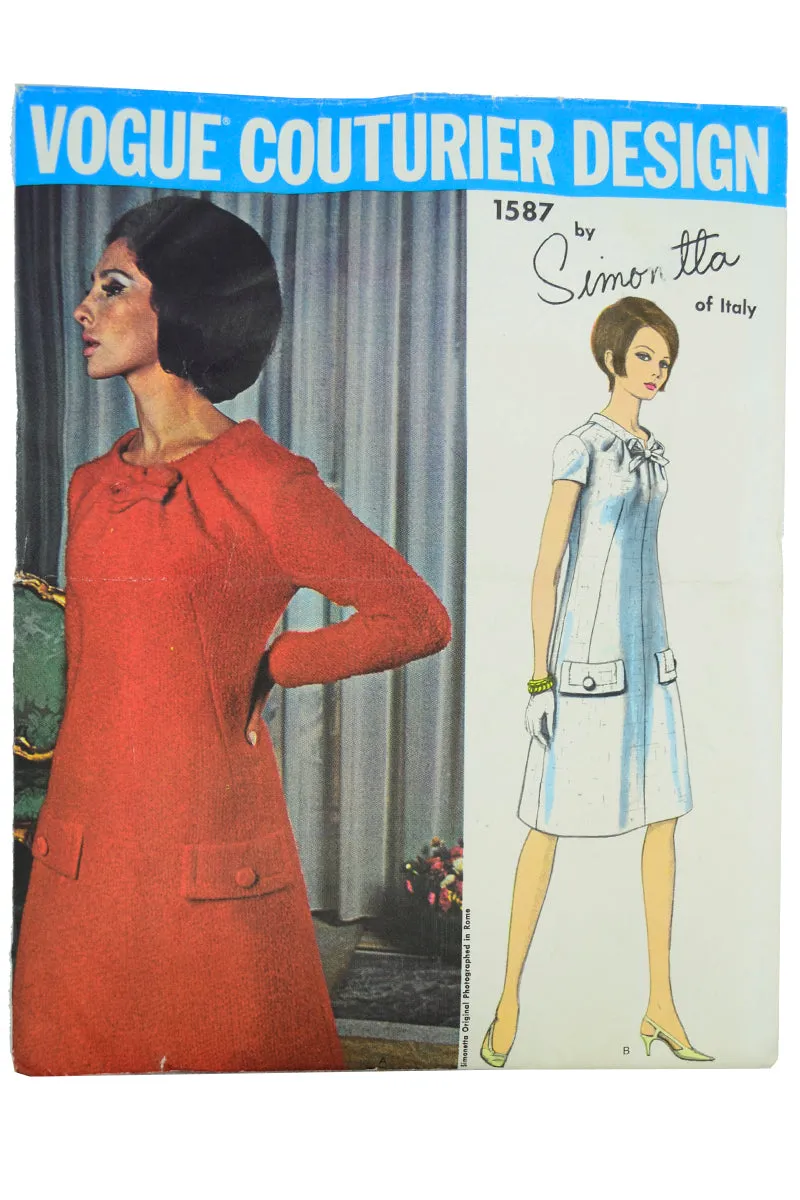 1960s Vogue Couturier 1587 Simonetta Vintage Sewing Pattern