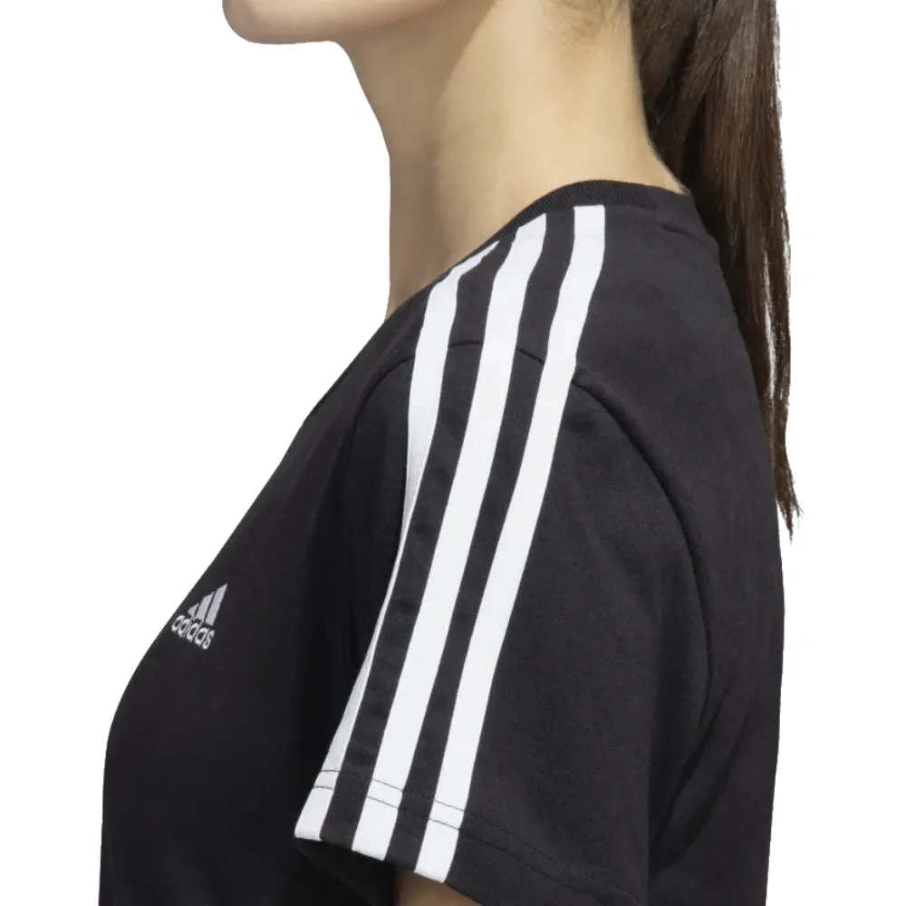 Adidas Women's Slim Essentials 3 Stripes Tee (Black/White)