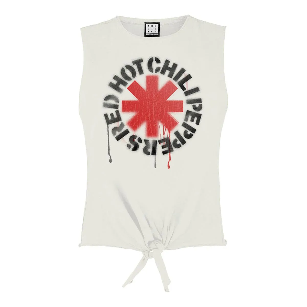 Amplified Womens/Ladies Stencil Asterix Red Hot Chili Peppers Vintage Crop Top