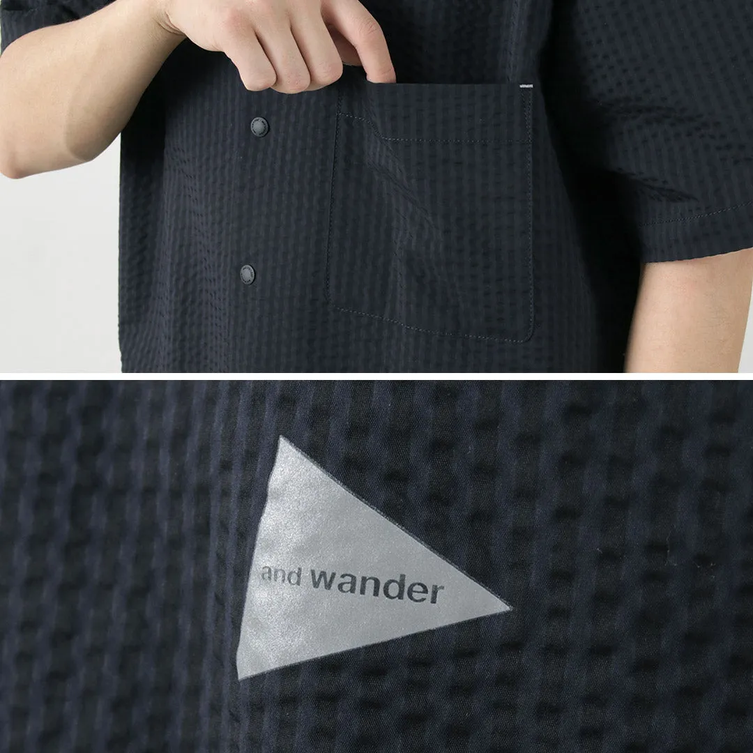 AND WANDER / Dry Soft Seersucker Short Sleeve Shirt