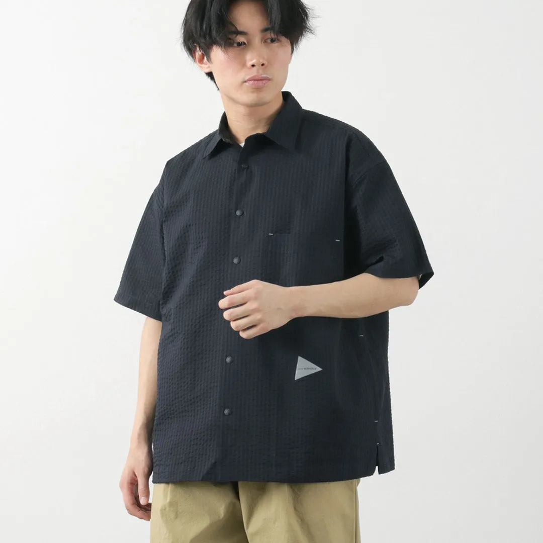 AND WANDER / Dry Soft Seersucker Short Sleeve Shirt