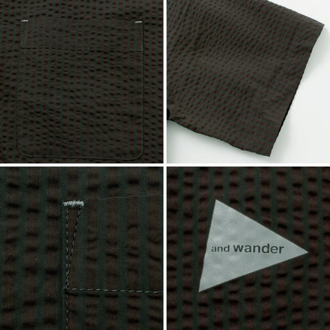 AND WANDER / Dry Soft Seersucker Short Sleeve Shirt