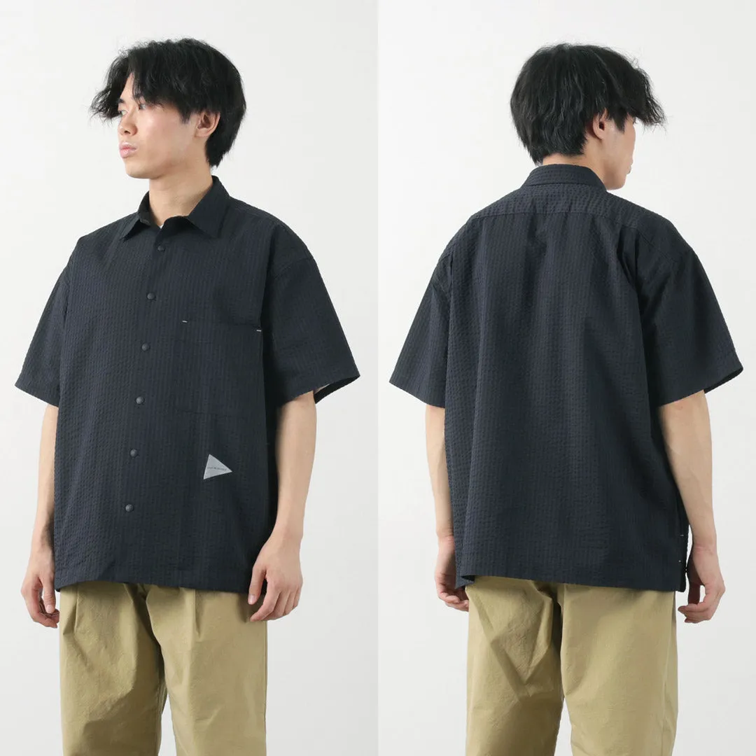 AND WANDER / Dry Soft Seersucker Short Sleeve Shirt