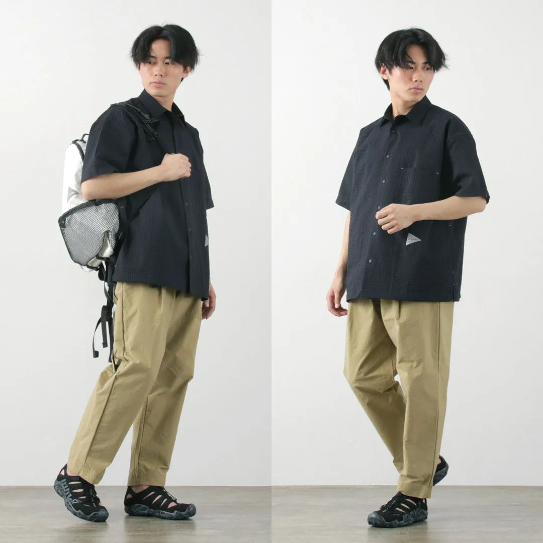 AND WANDER / Dry Soft Seersucker Short Sleeve Shirt