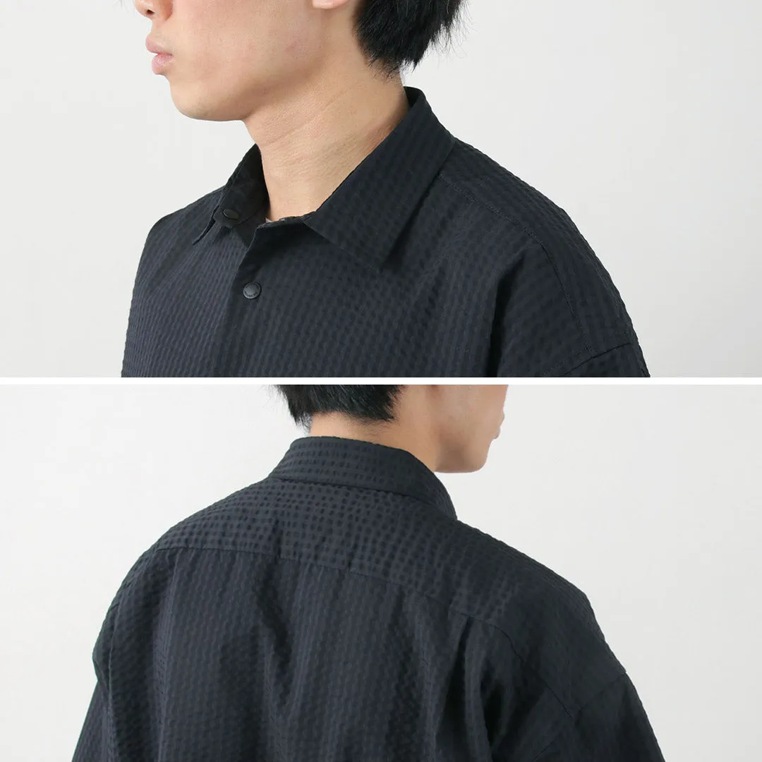 AND WANDER / Dry Soft Seersucker Short Sleeve Shirt