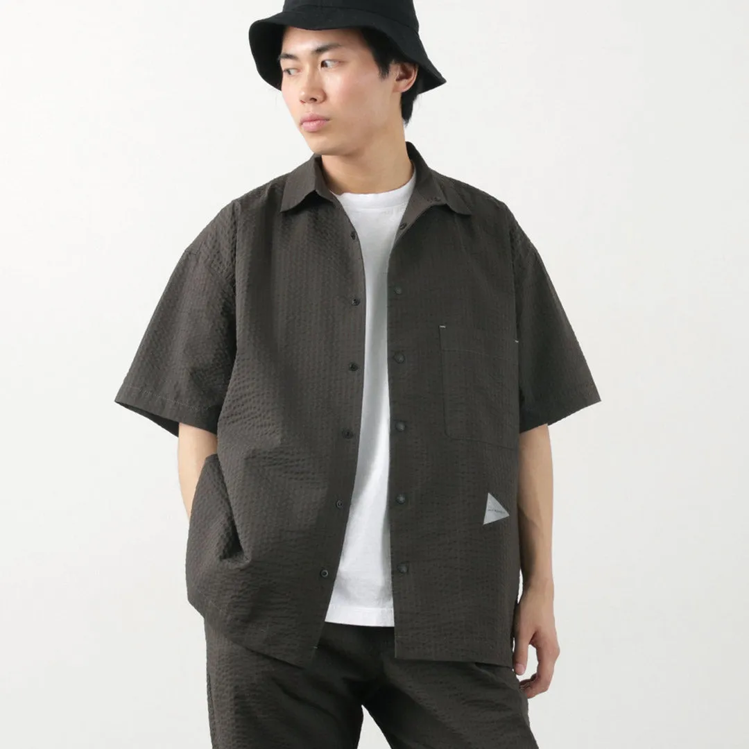 AND WANDER / Dry Soft Seersucker Short Sleeve Shirt