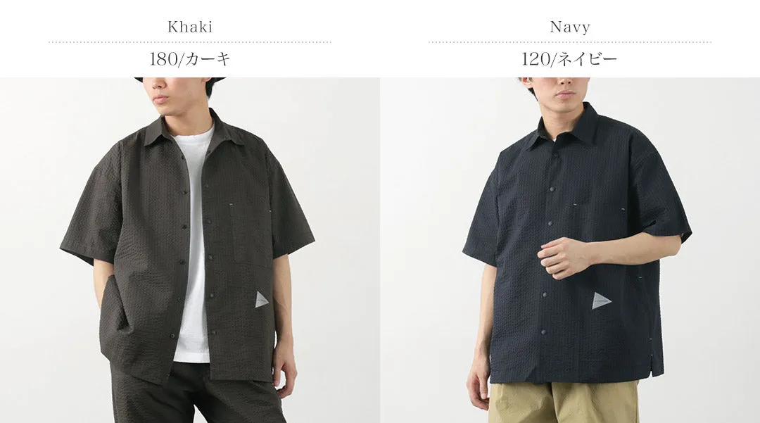 AND WANDER / Dry Soft Seersucker Short Sleeve Shirt