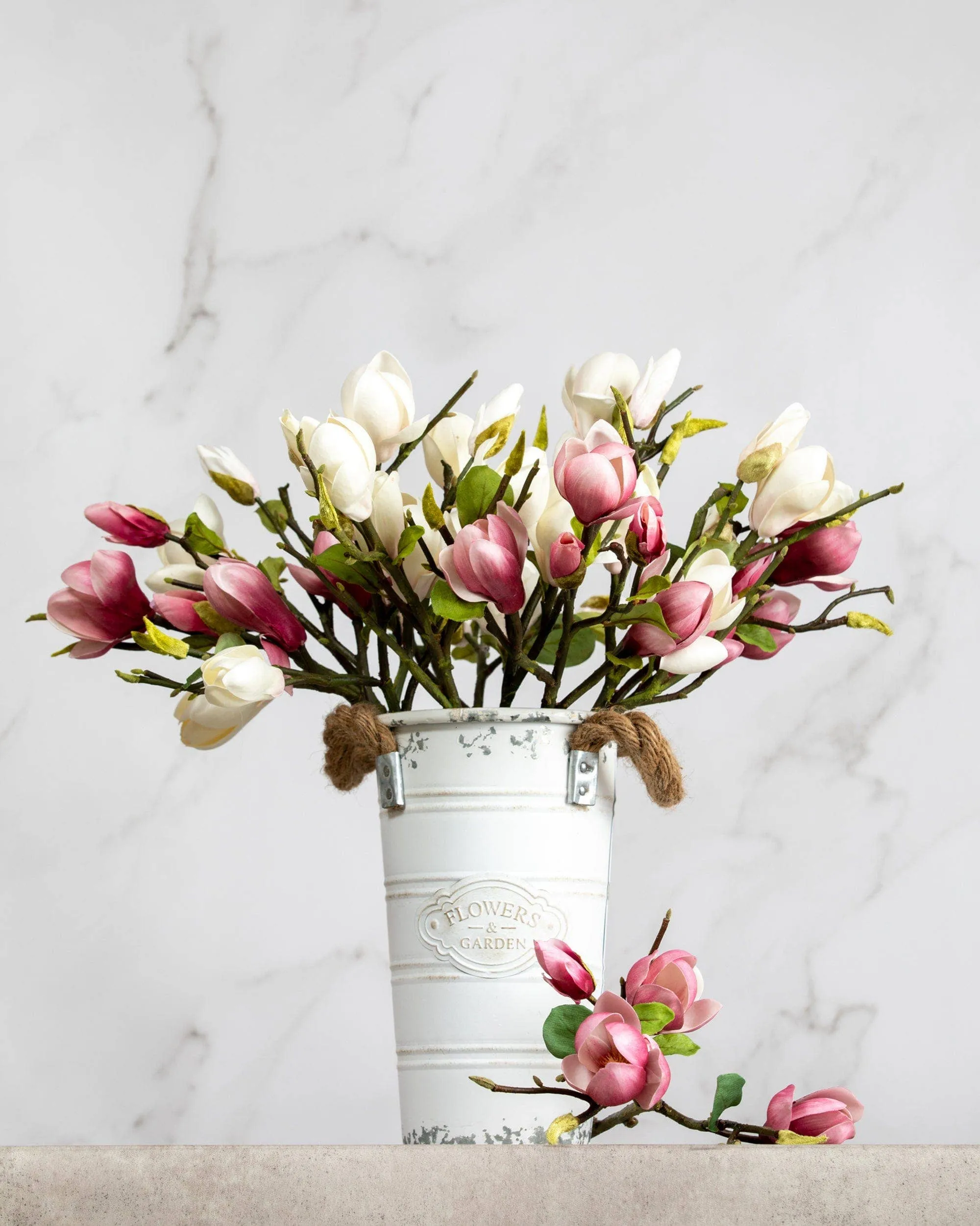 Artificial Pink Magnolia Stem 20"