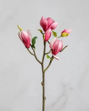 Artificial Pink Magnolia Stem 20"