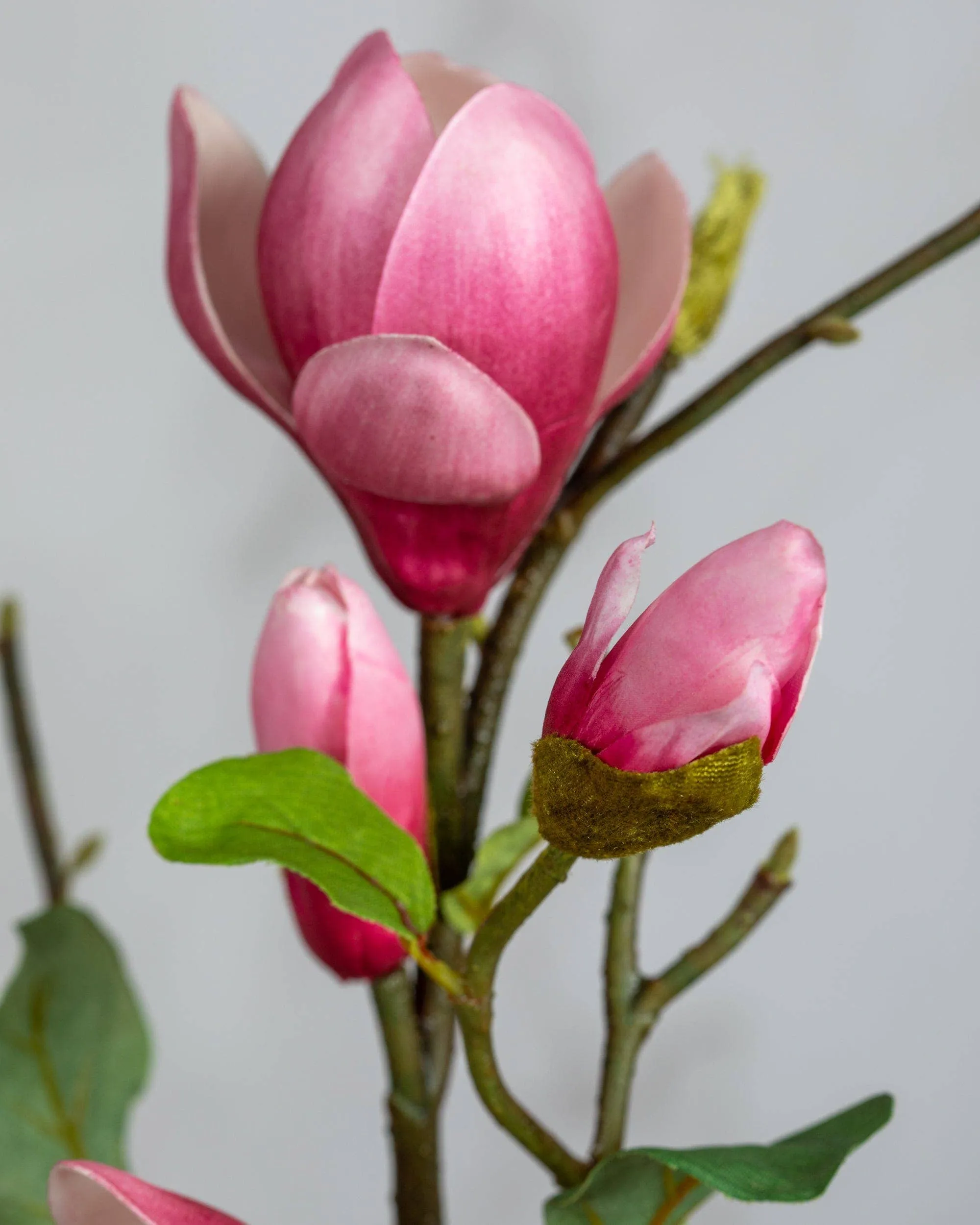 Artificial Pink Magnolia Stem 20"