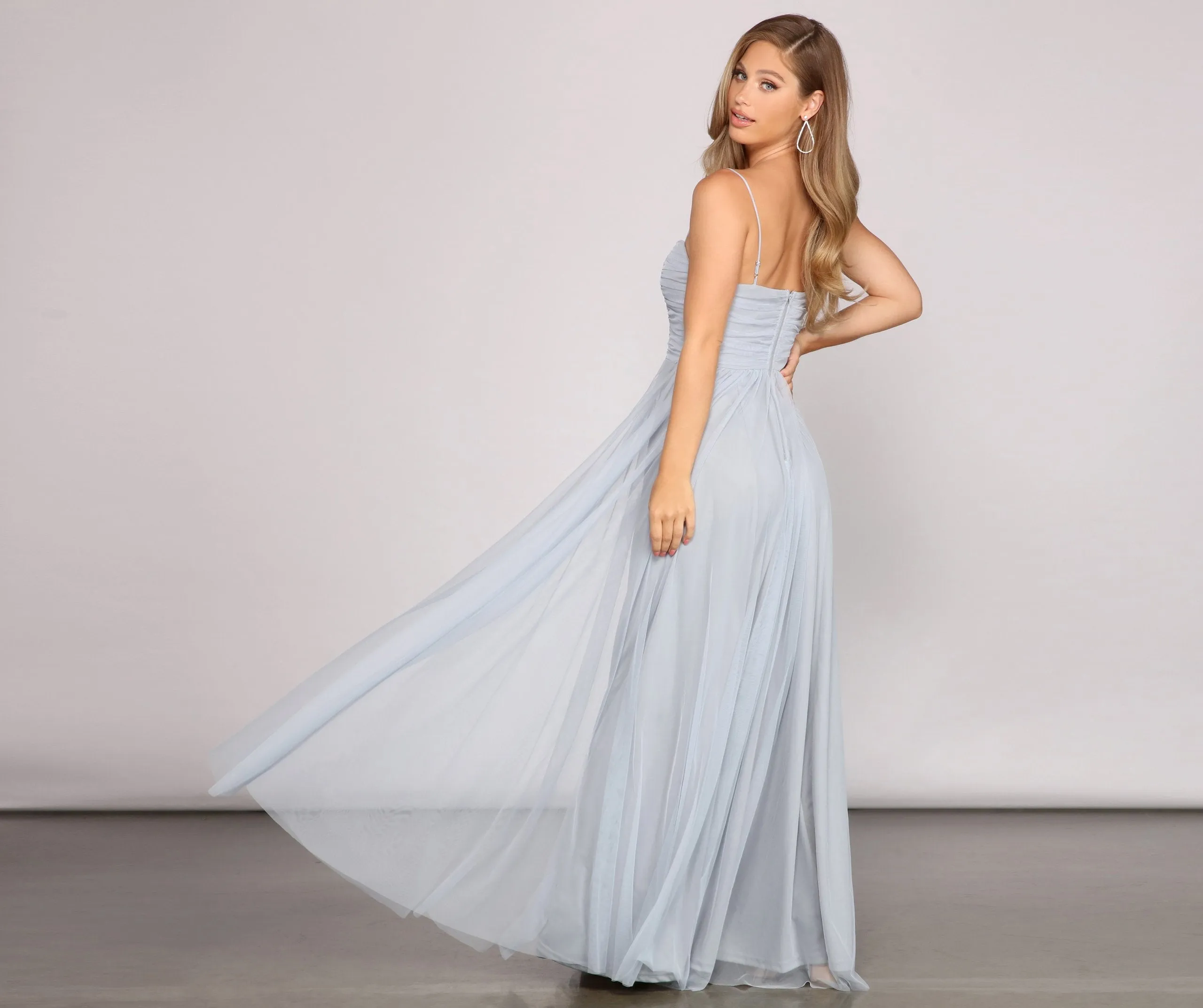 Aviva Formal A-Line Charming High Slit Dress