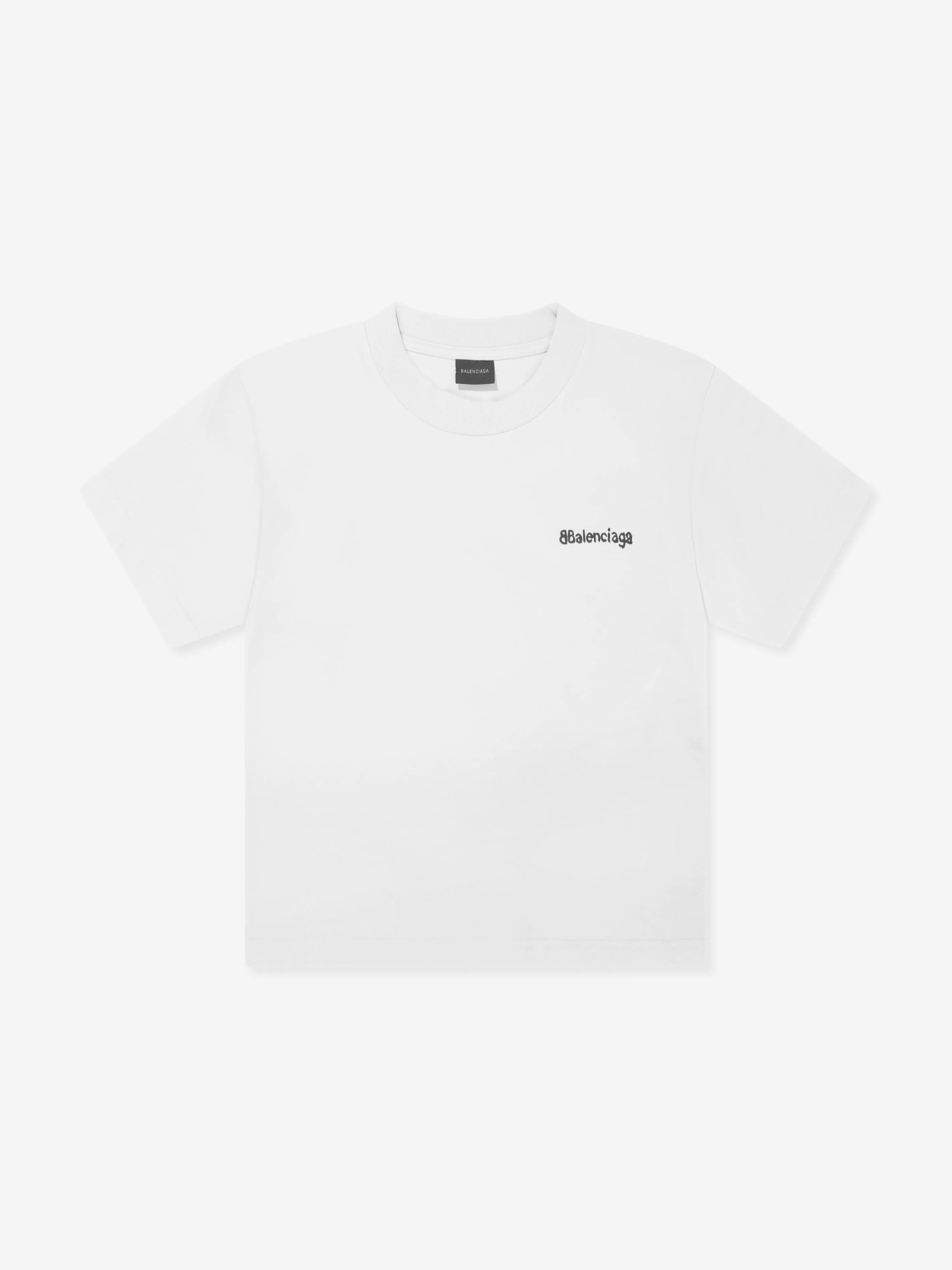 Balenciaga Kids Logo T-Shirt in White