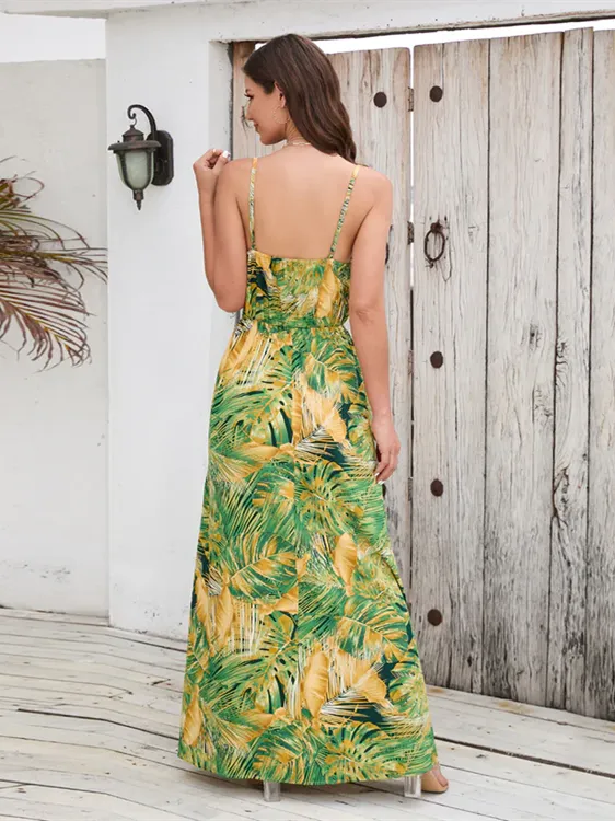 BerryBetty - Breeze Floral Print Spaghetti Strap Maxi Dress