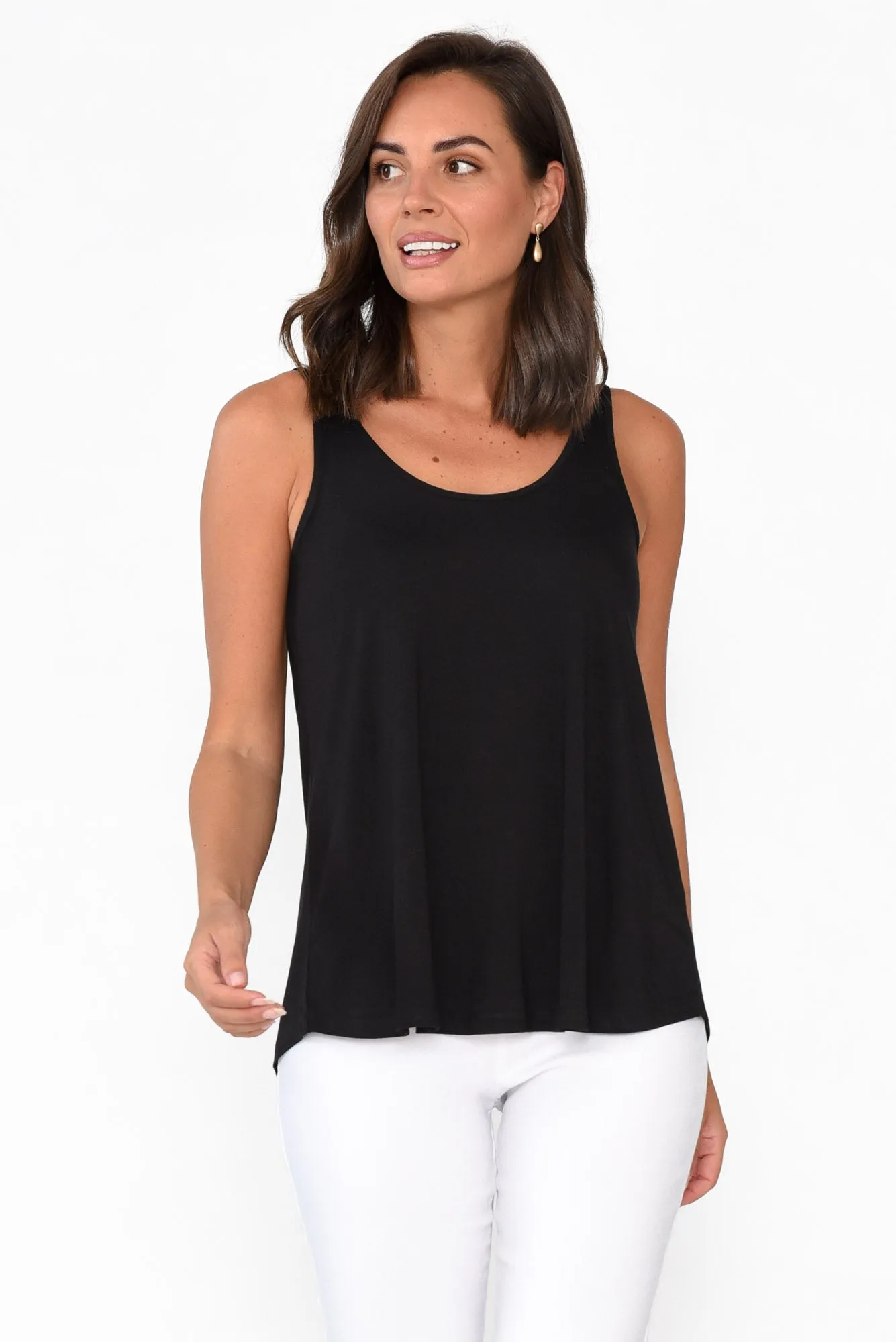 Black Bamboo Relaxed Singlet