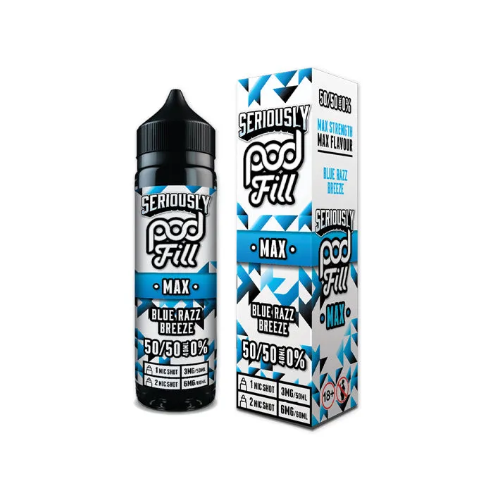 Blue Razz Breeze Shortfill E-Liquid by Doozy Podfill Max