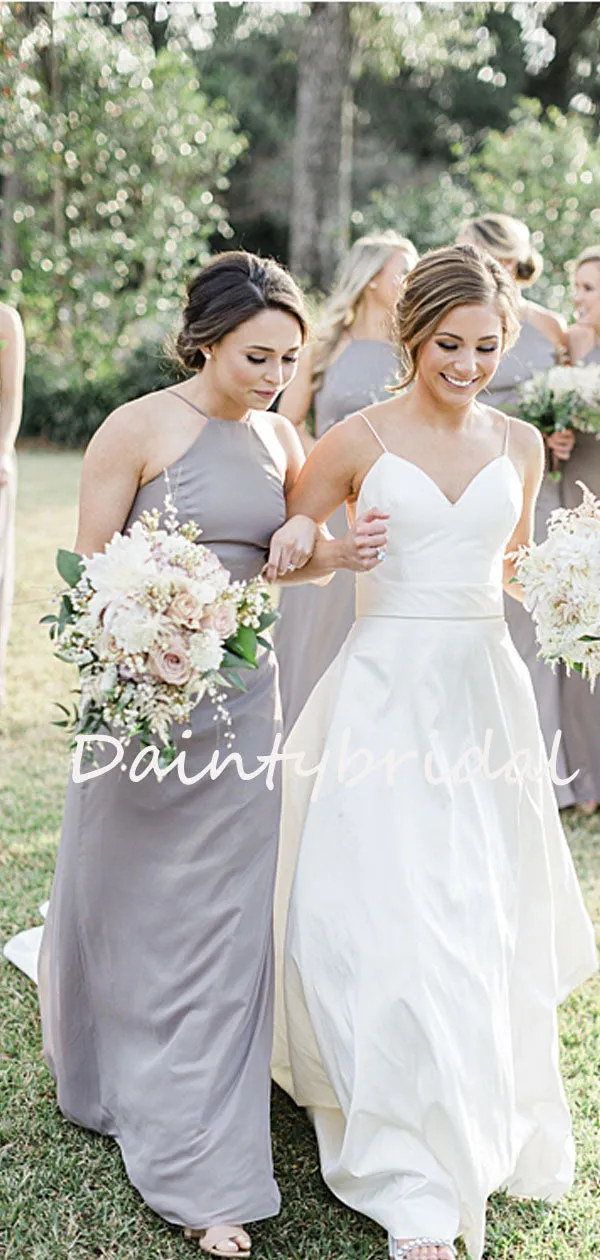 Charming Mermaid Halter Sleeveless Long Bridesmaid Dresses.DB10747