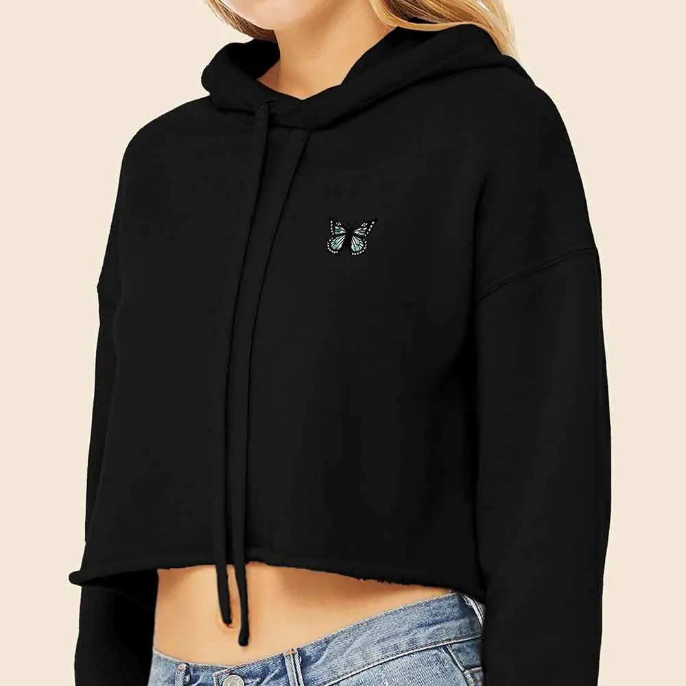 Dalix Butterfly Cropped Zip Hoodie