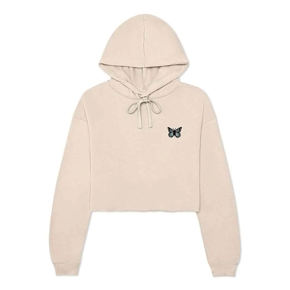 Dalix Butterfly Cropped Zip Hoodie