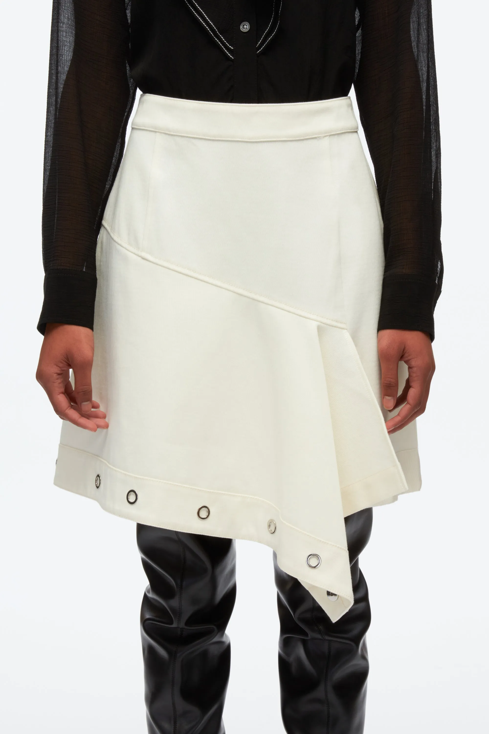 Deconstructed Utility Skirt With Eyelets