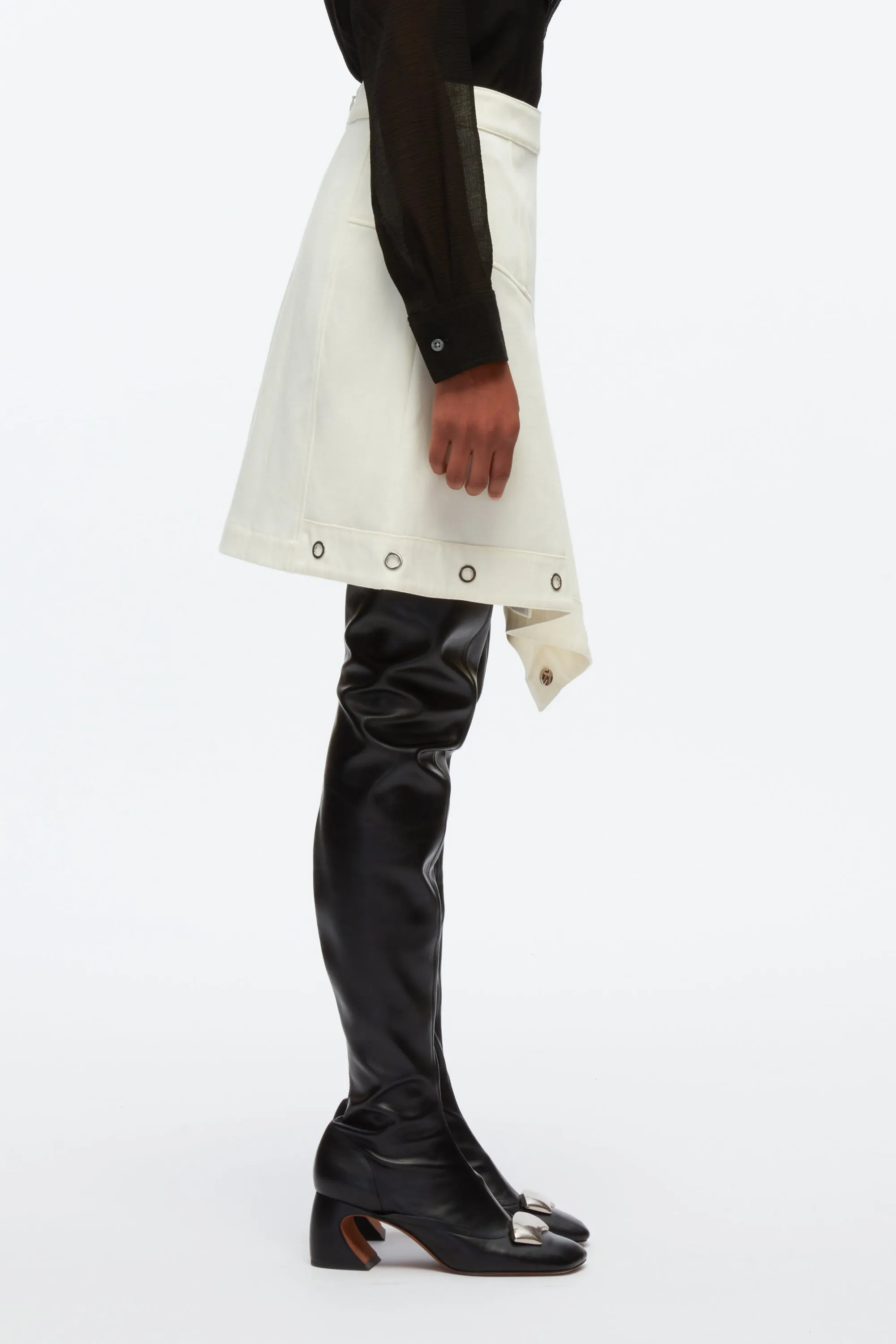 Deconstructed Utility Skirt With Eyelets