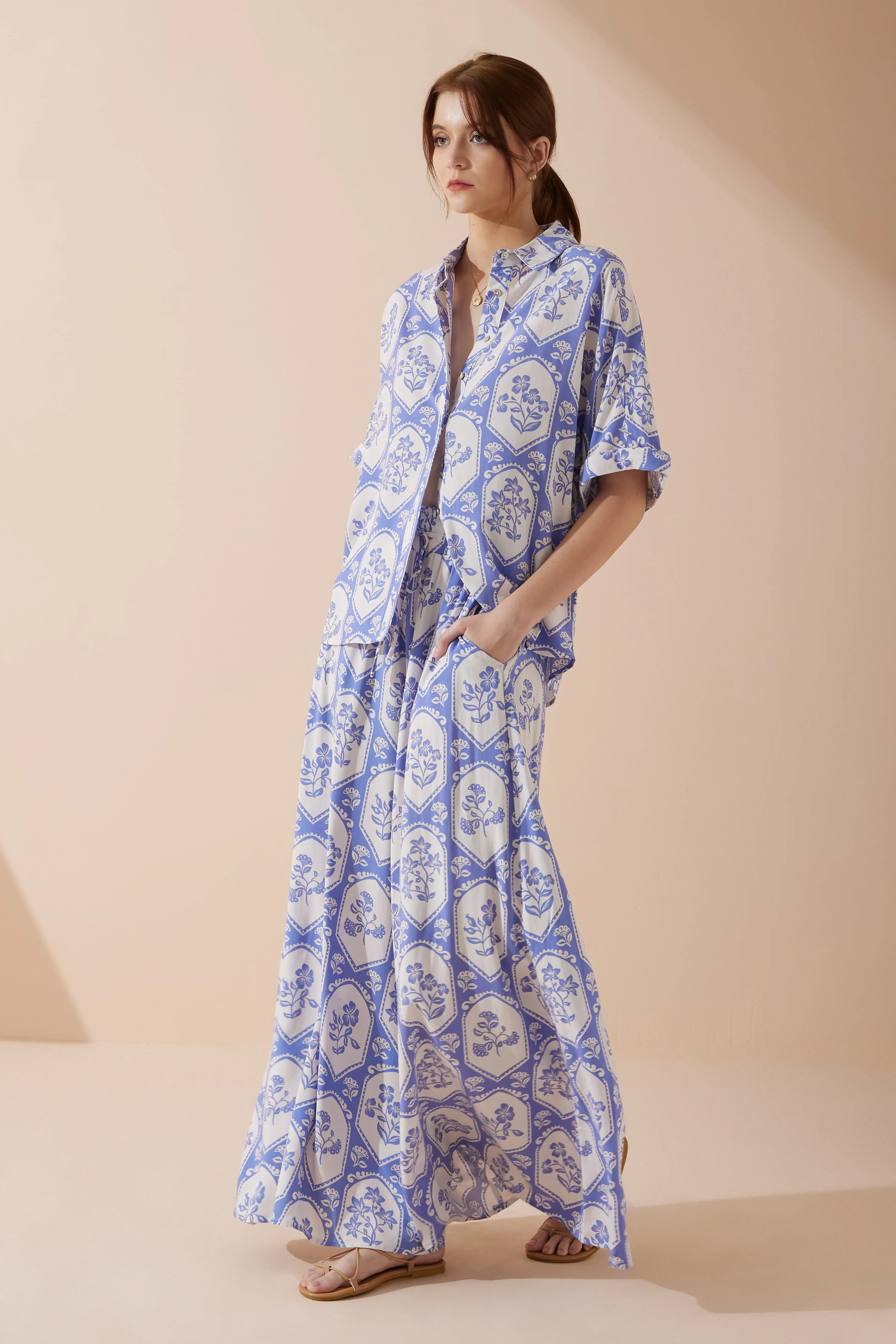 Delilah Blue Floral Shirt