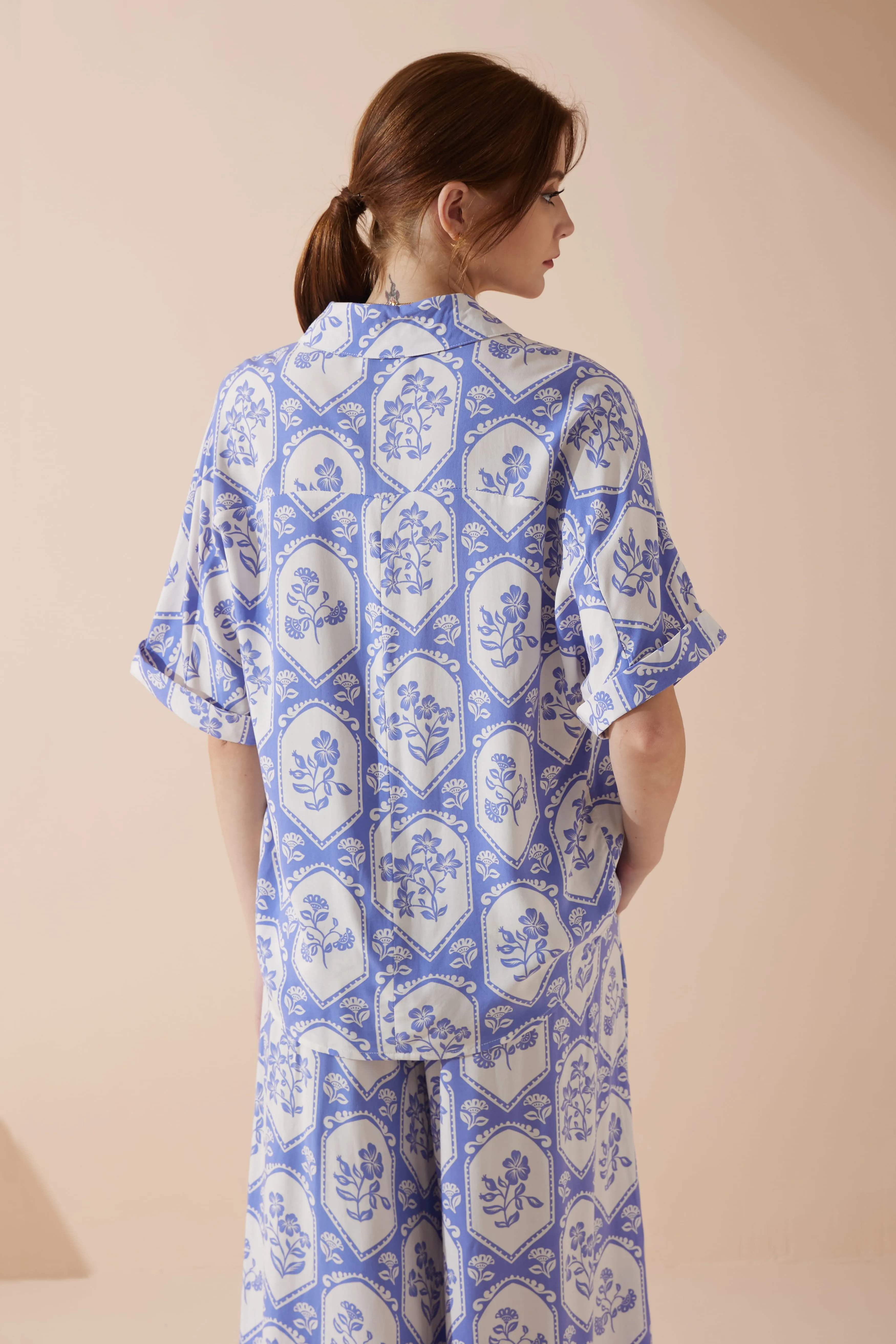 Delilah Blue Floral Shirt