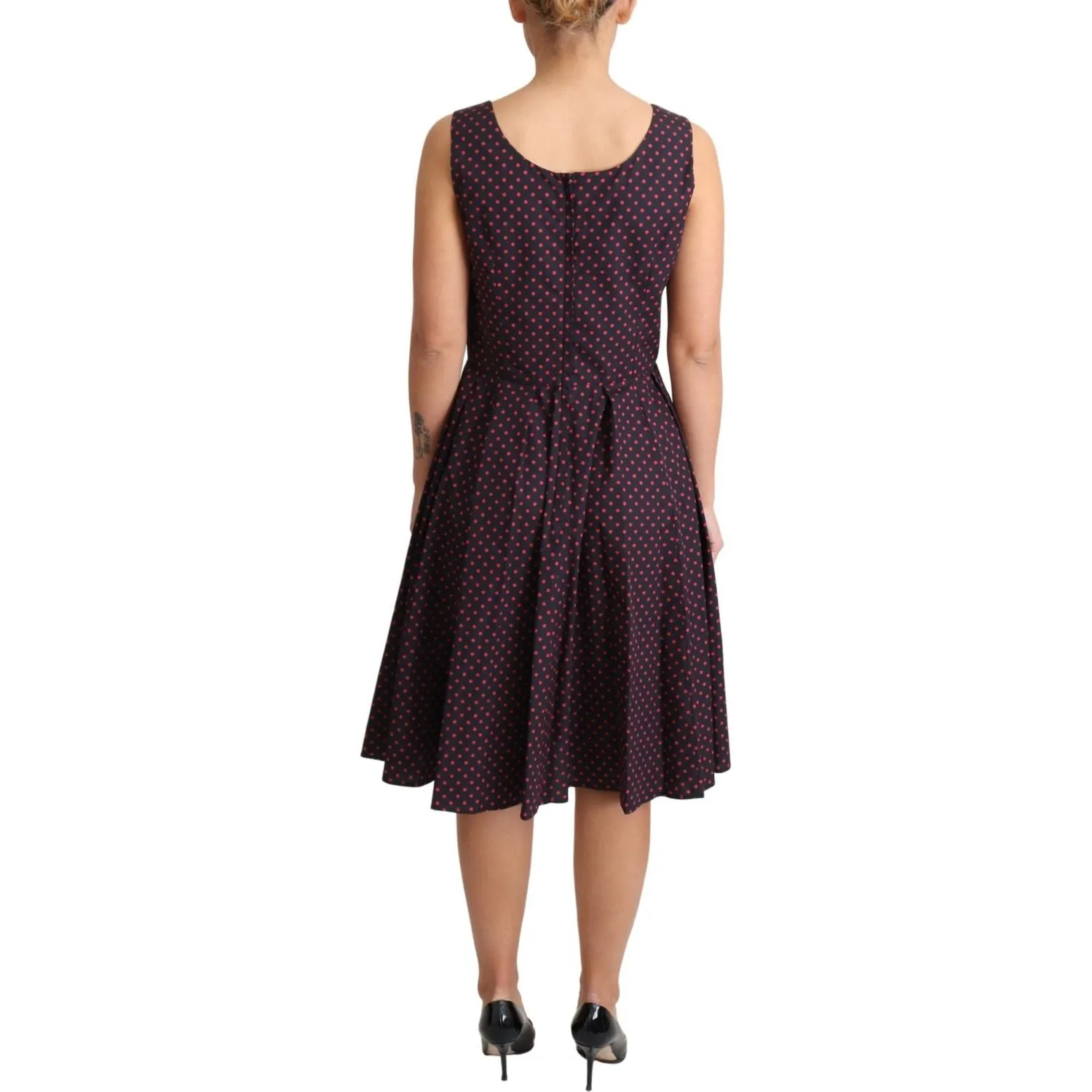 Dolce & Gabbana Chic Polka Dotted A-Line Sleeveless Dress