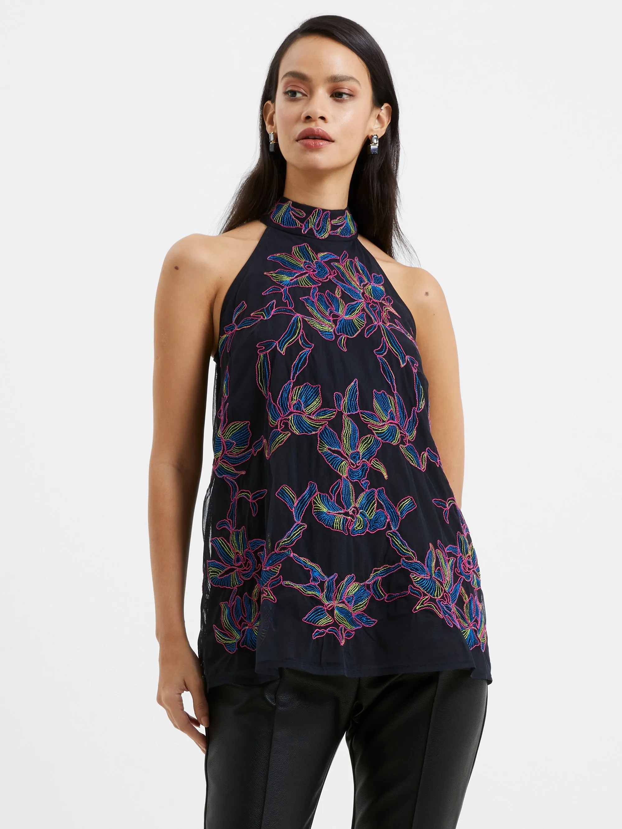 Emilia Embroidered Halterneck Top