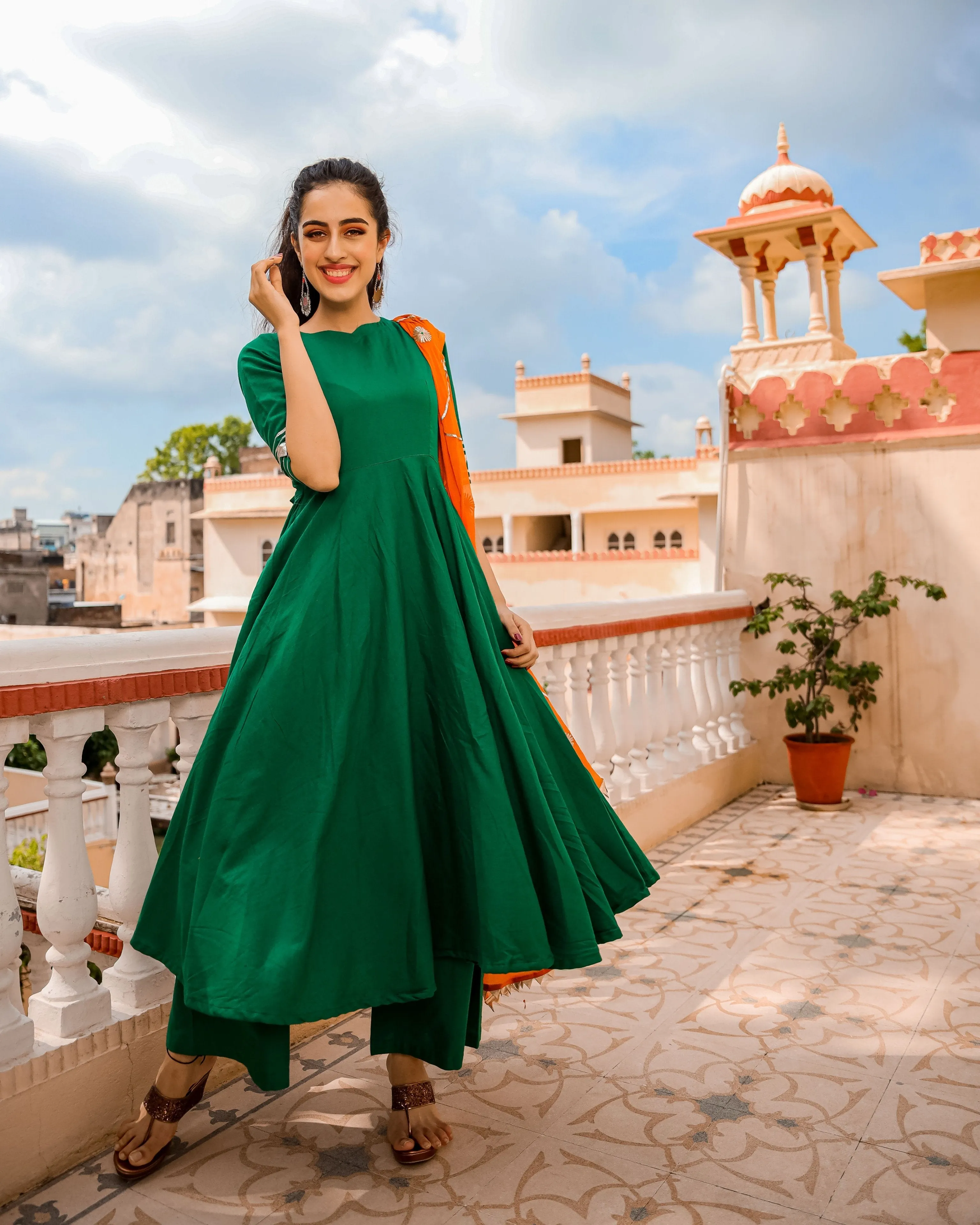 Graceful Green Gotapatti Suit Set | Rescue