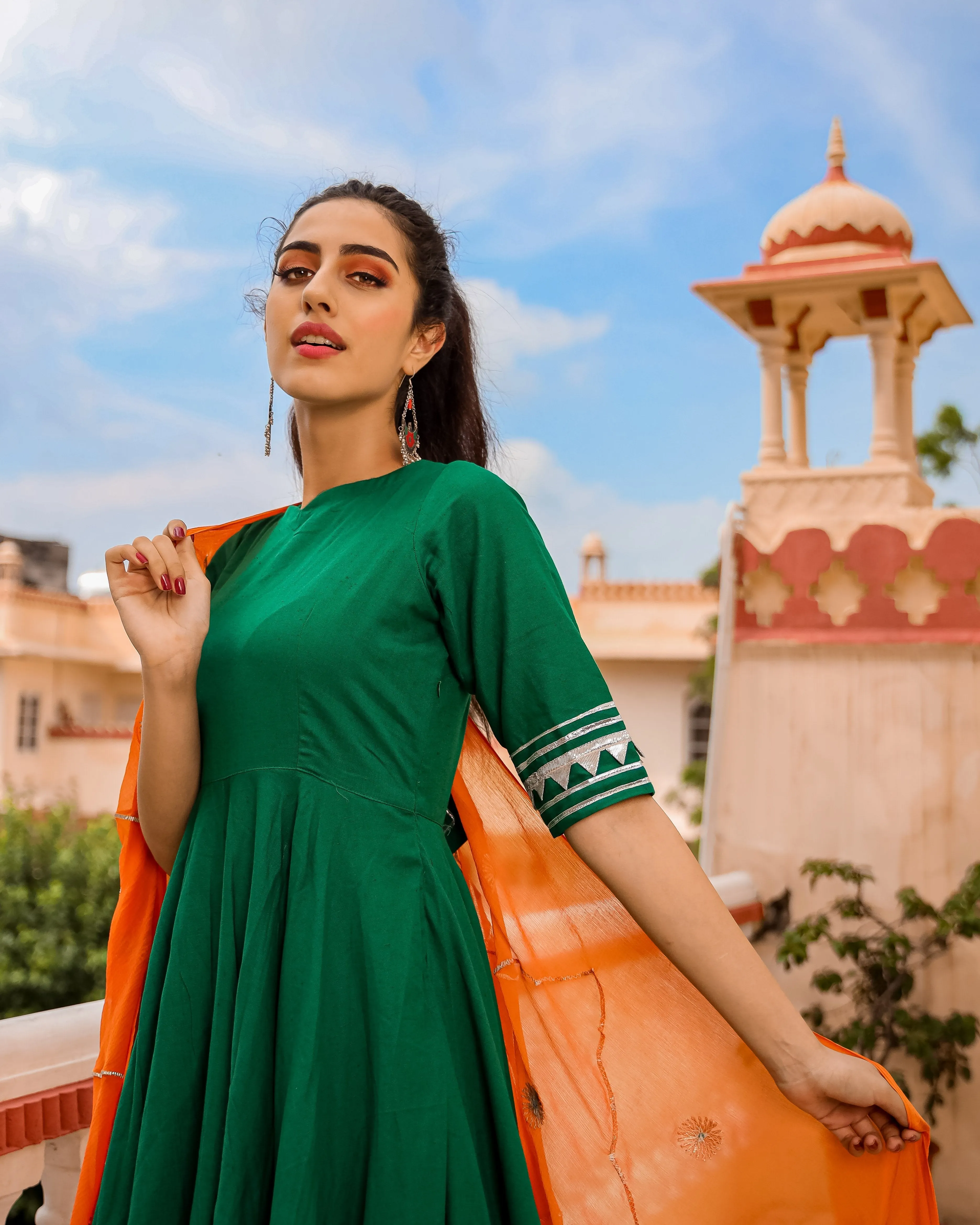 Graceful Green Gotapatti Suit Set | Rescue