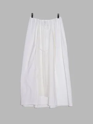 Jean Paul Gaultier Femme white cotton jersey drawstring waist rectangle skirt