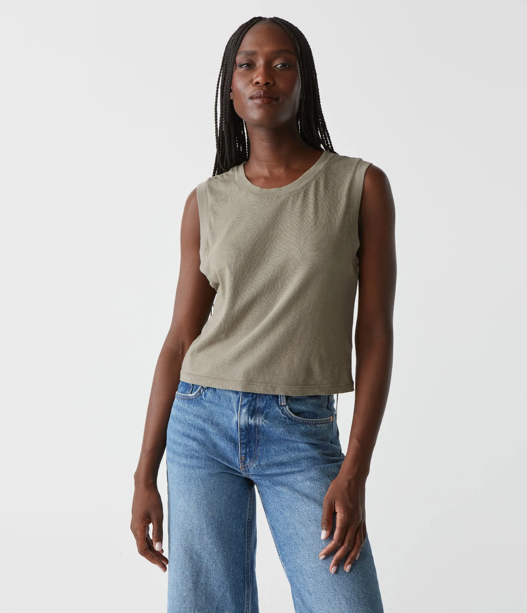 Johnnie Cropped Muscle Tank