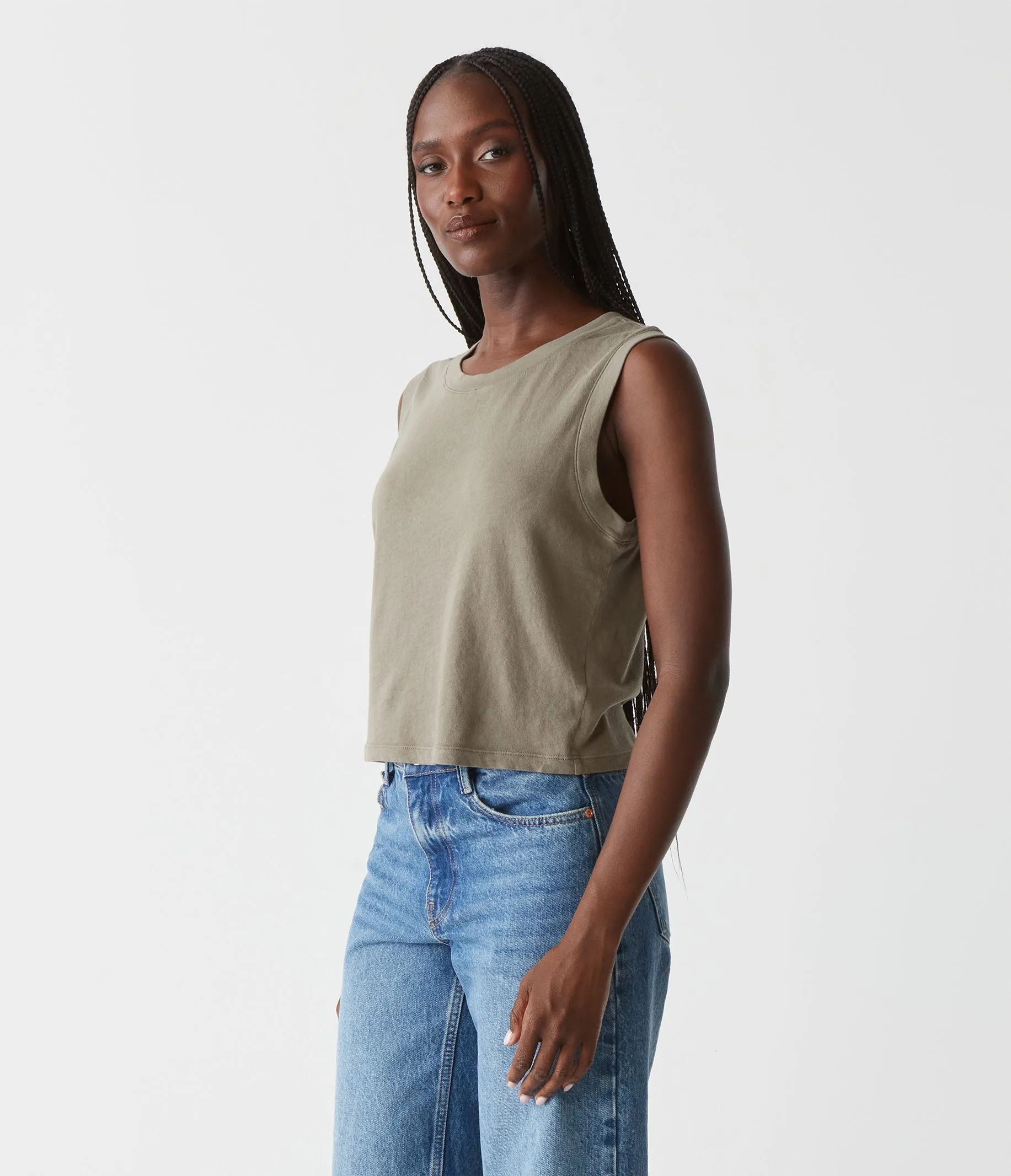 Johnnie Cropped Muscle Tank