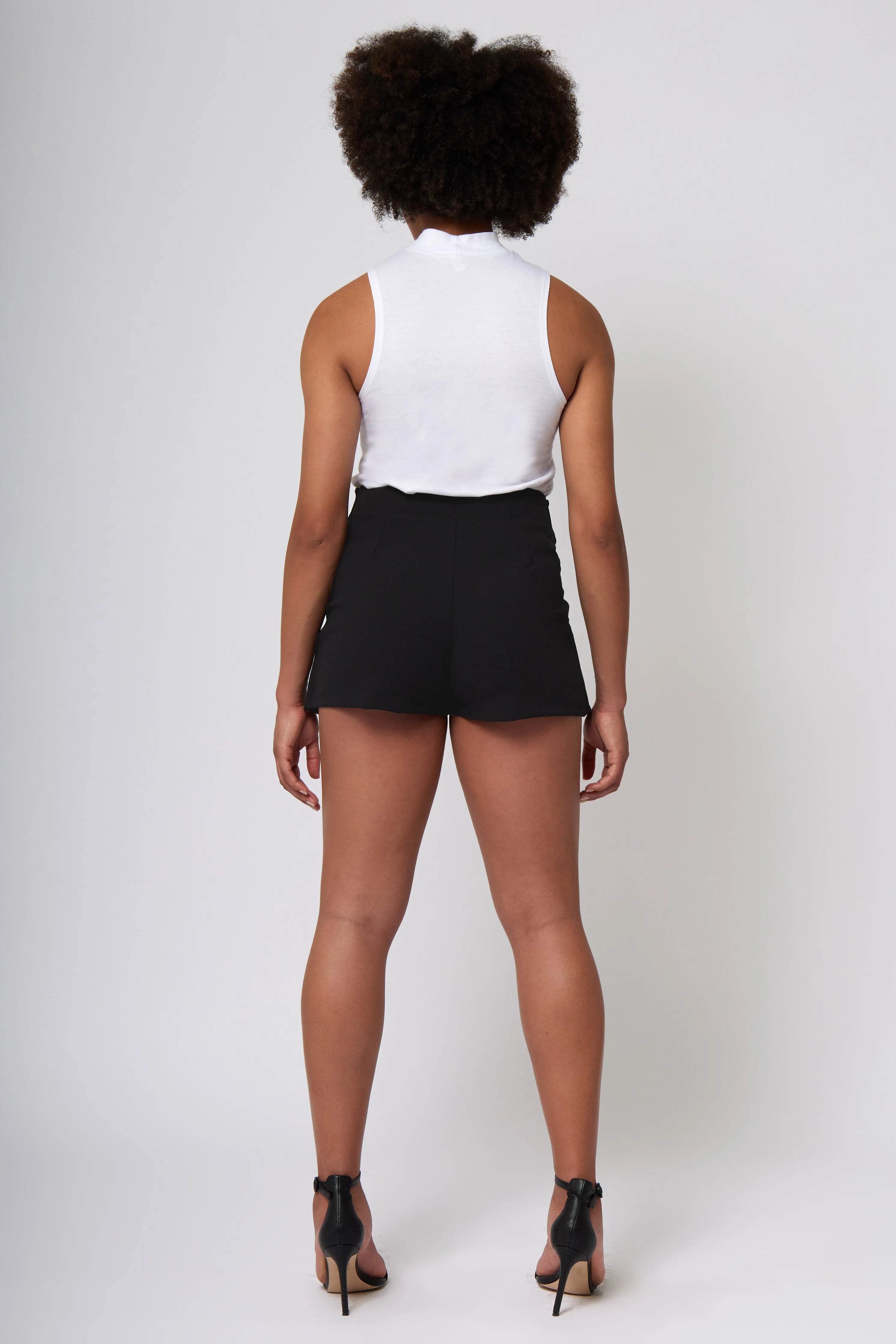 Knit Crepe Front Wrap Skort