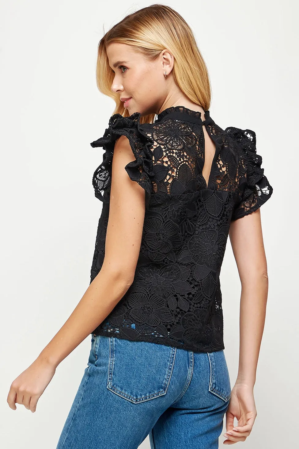 Lace Flutter Blouse