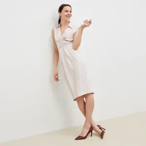 Lenox Skirt - Twill Stripe :: Ivory / Red