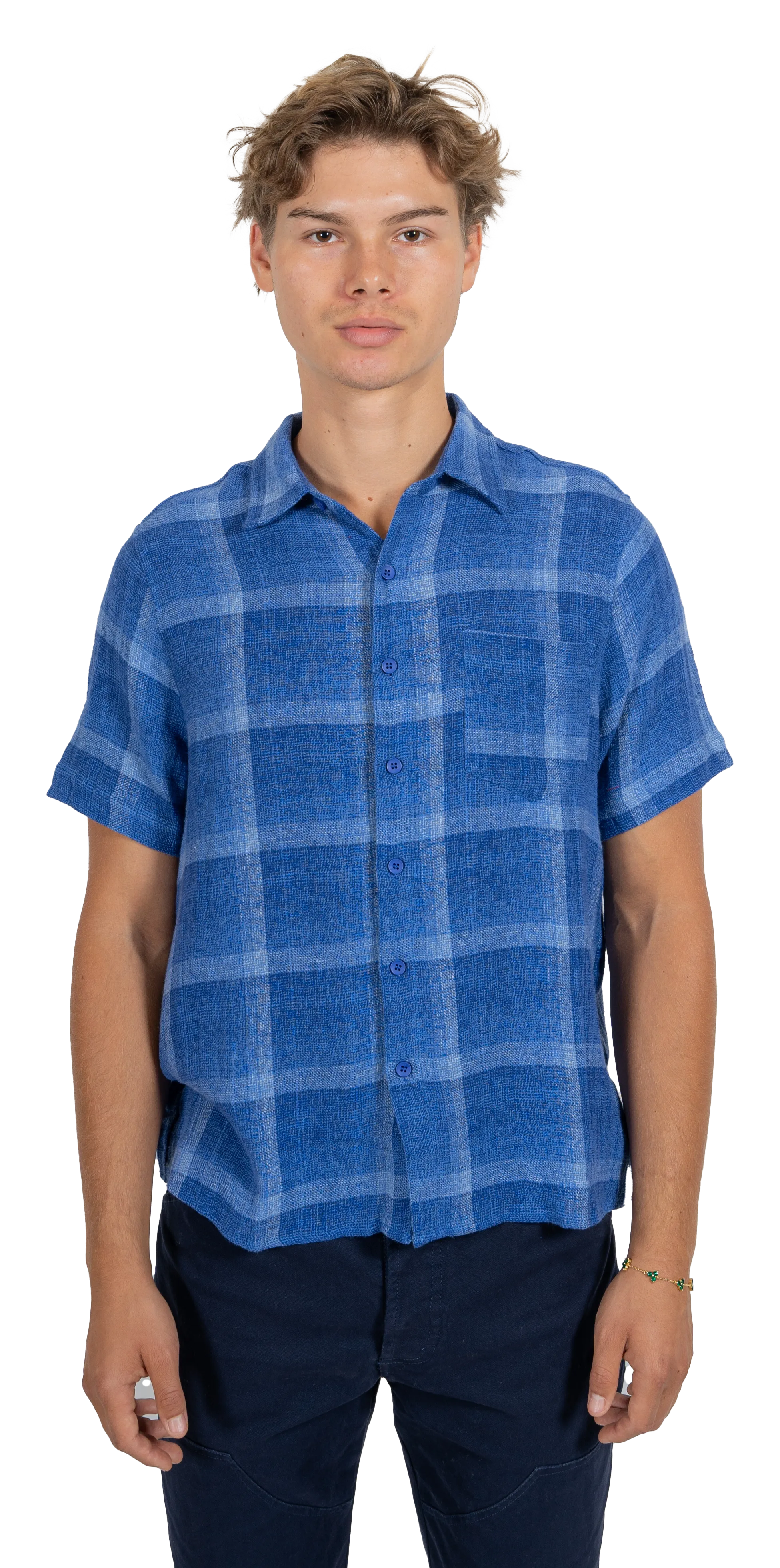 Linen Short Sleeve - Blue