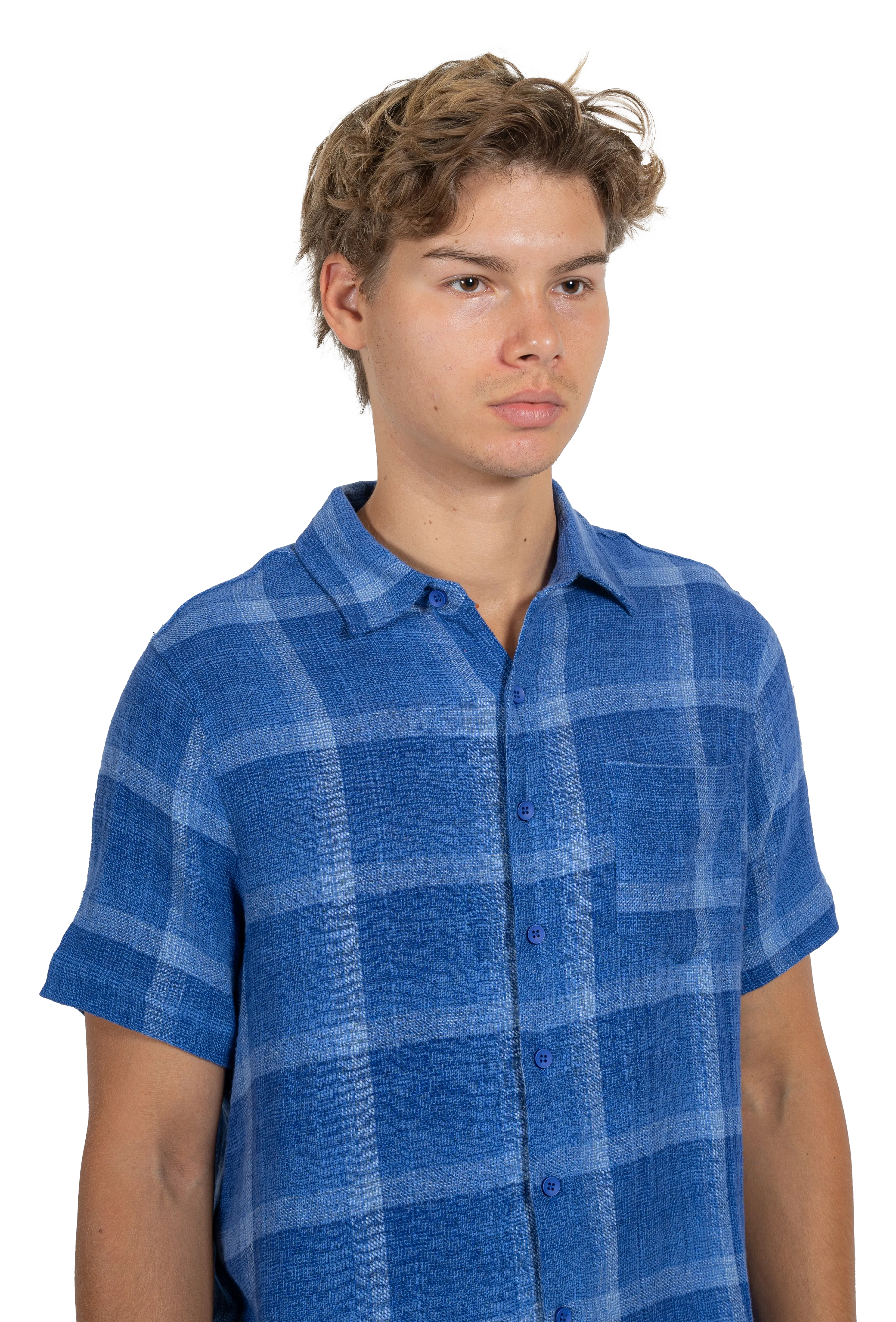 Linen Short Sleeve - Blue