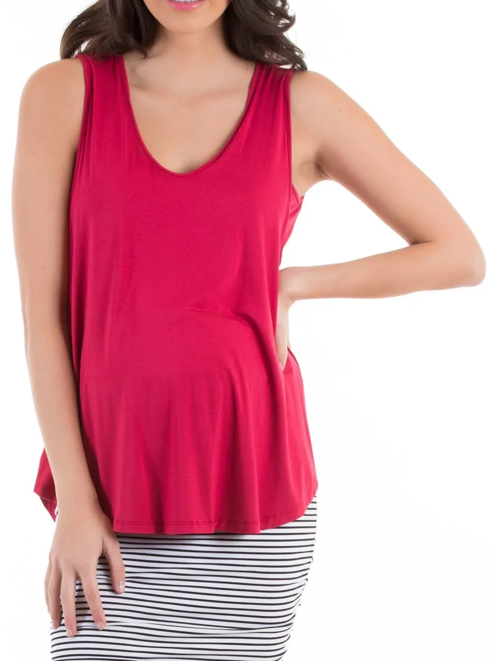 Maternity Swing Tank with Nursing Opening in Red