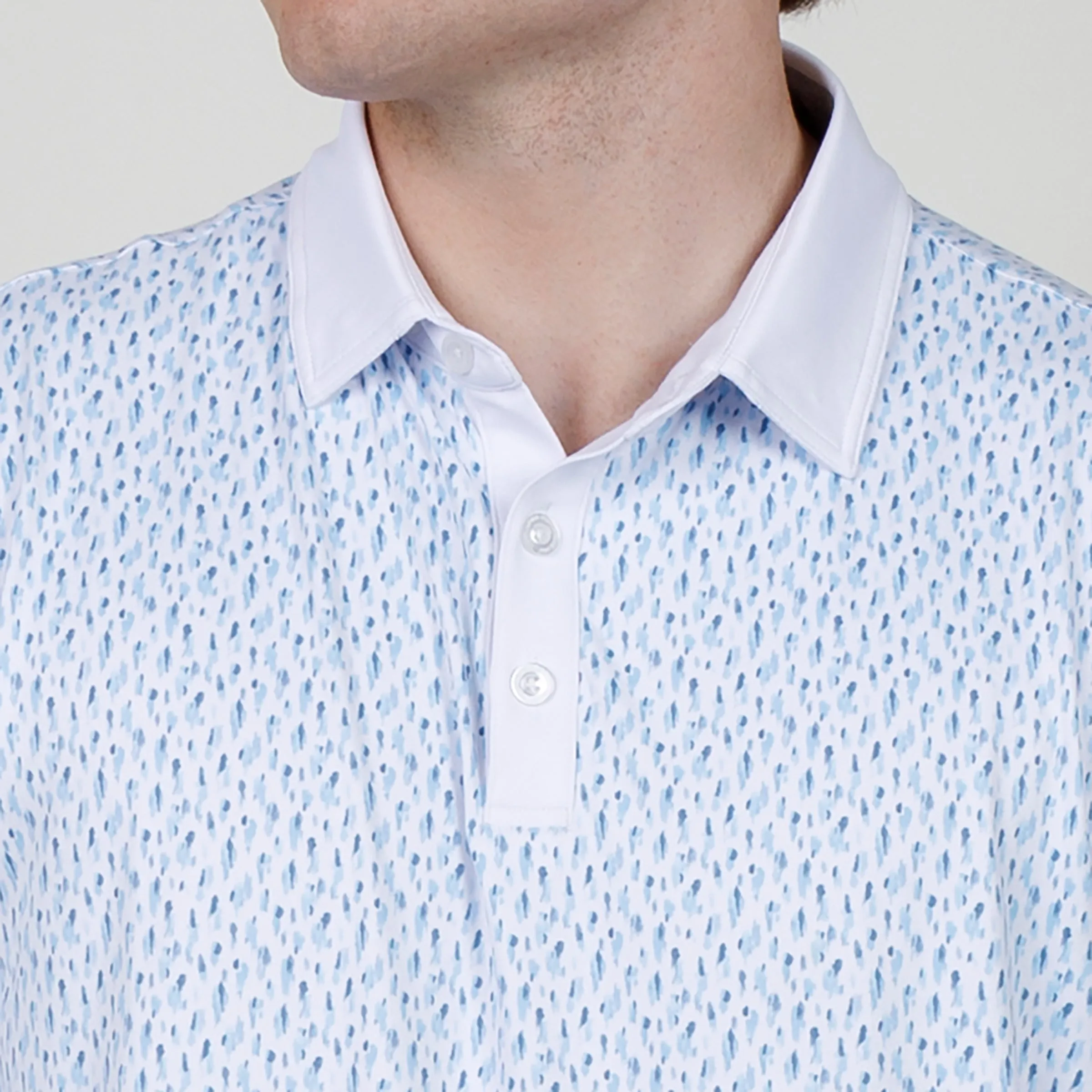 Mist Polo - White/Sky/Laguna Blue