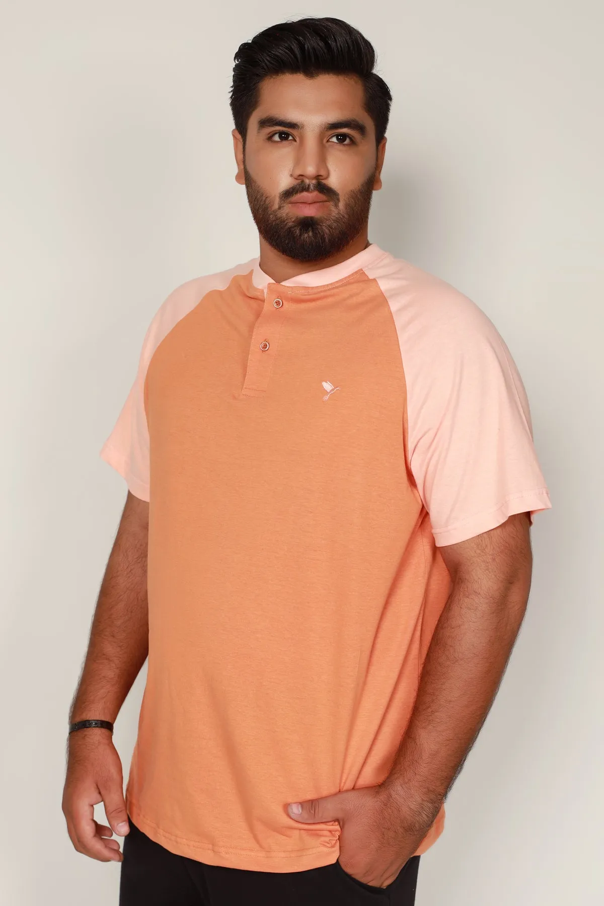 Orange & Salmon Raglan T-Shirt (Plus Size) - S22 - MT0178P