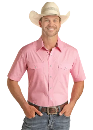 Panhandle Slim® Men's Pink Ditsy Print Short Sleeve Snap Front Western Shirt