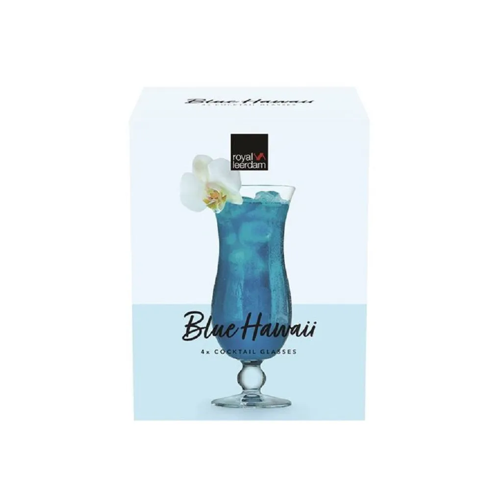 Royal Leerdam Blue Hawaii Glass Set 4 440ml