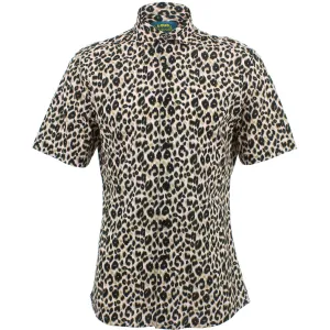 Slim Fit Short Sleeve Shirt - Leopard