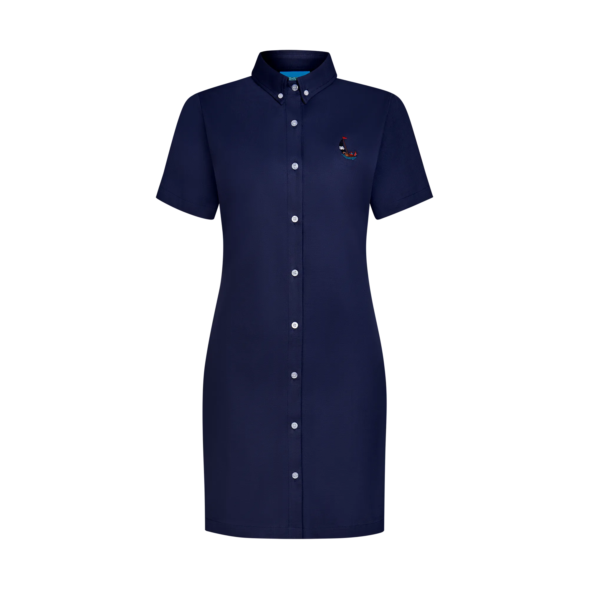 STAPLE LINEN DRESS-NAVY