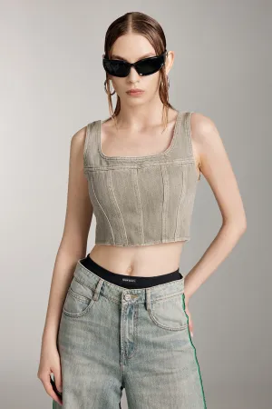 Vintage Denim Sleeveless Top