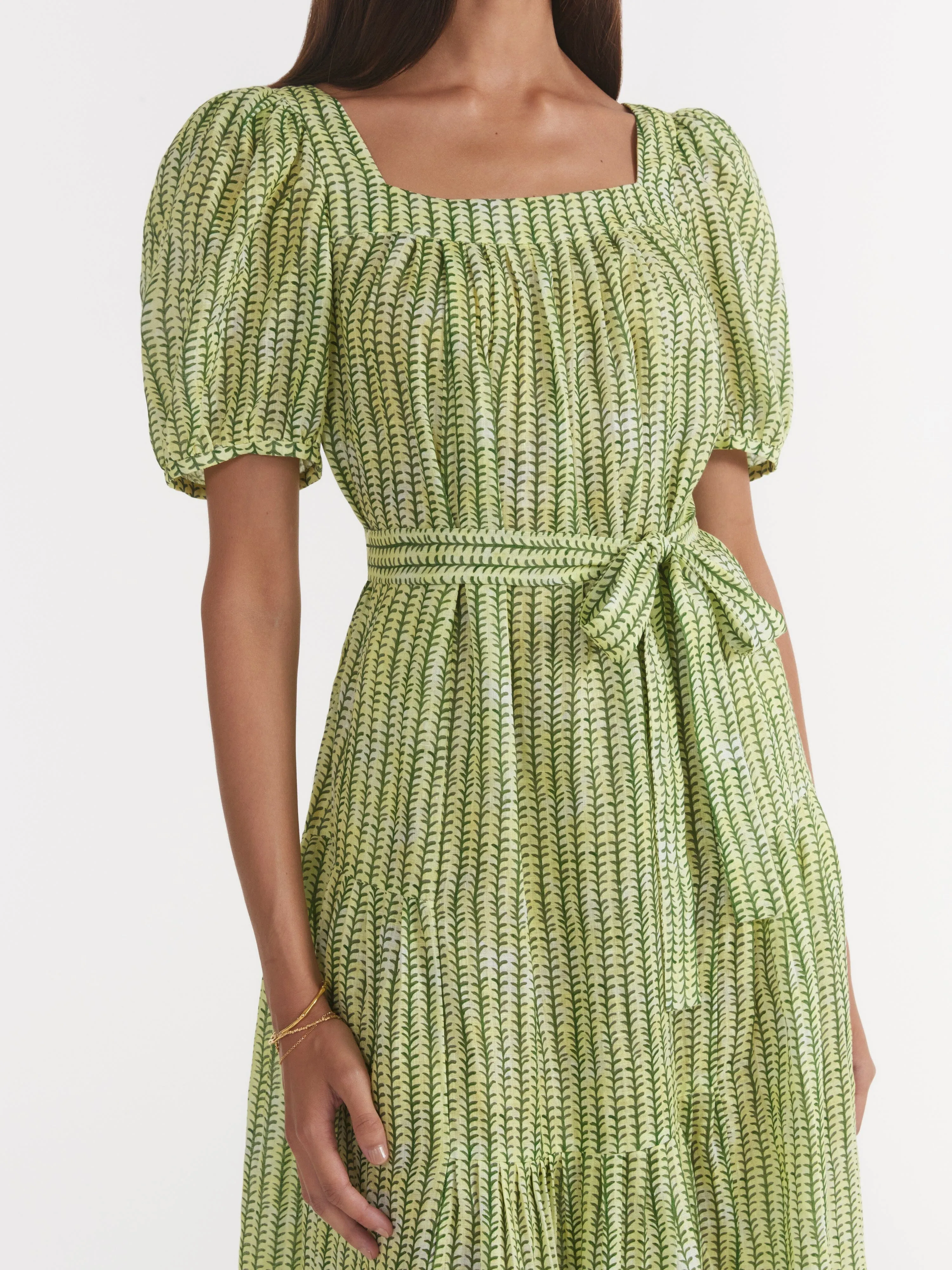 Yashi Dress in Stem Lemon