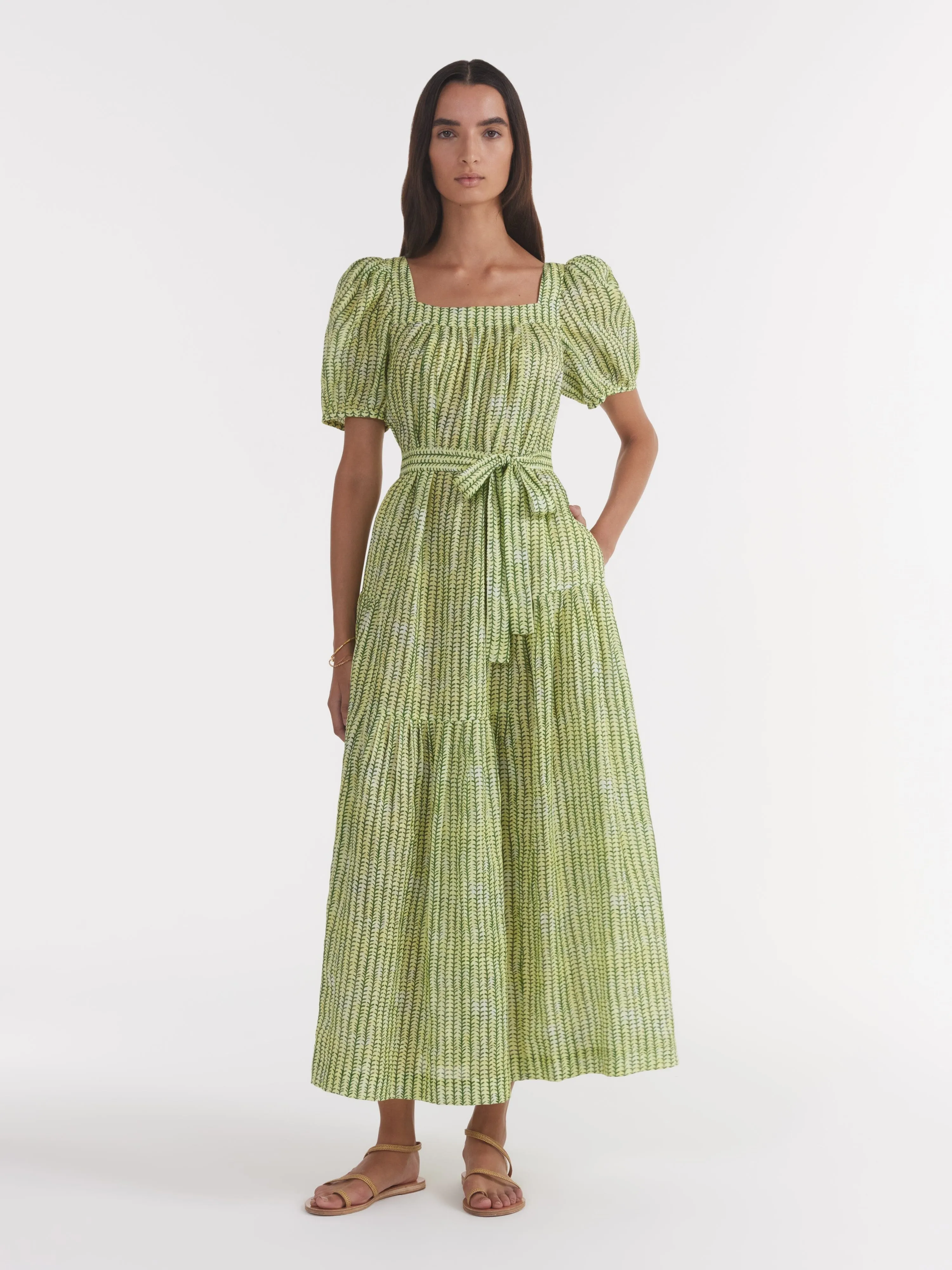 Yashi Dress in Stem Lemon